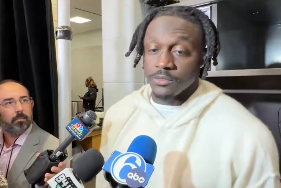 Eagles A.J. Brown speaks to media following Week 6 loss to Giants